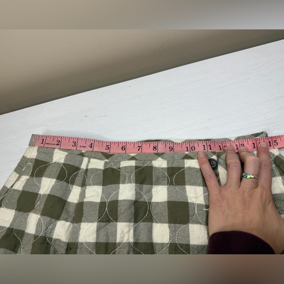 Madewell Quilted Flannel Mini Skirt In Gingham Check Sz 6 Button Up Pockets - Picture 14 of 15